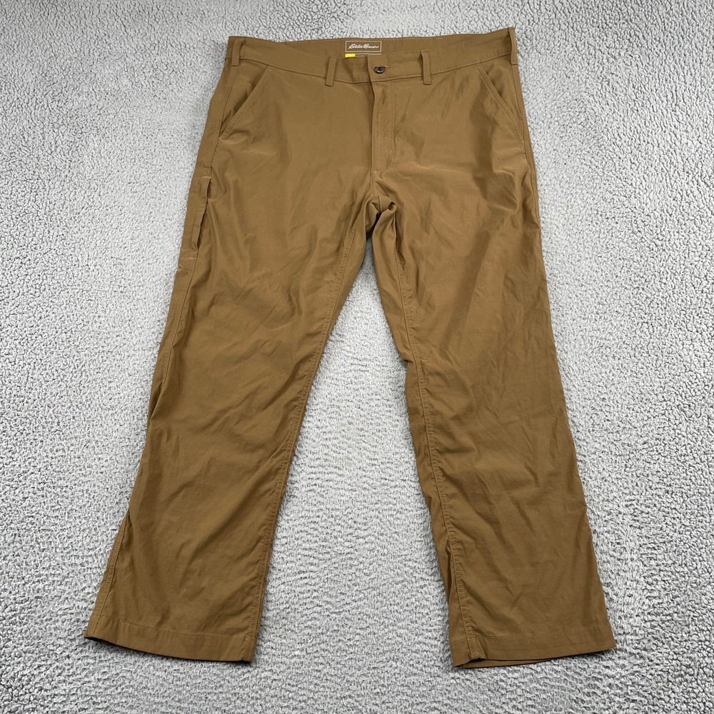 Eddie Bauer Pants Mens 40x30 Brown Travex Horizon Guide Chino Nylon Spandex